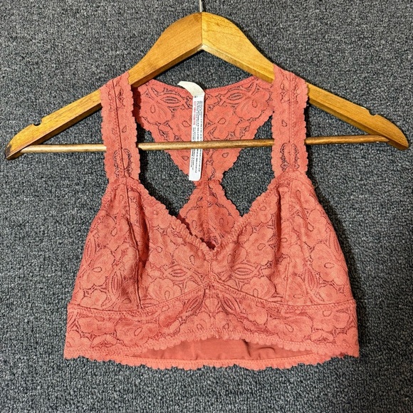 Free People Lace Bralette in Coral Orange, Women’s Small - Picture 1 of 4
